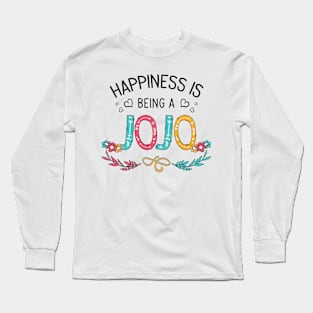 Happiness Is Being A Jojo Wildflowers Valentines Mothers Day Long Sleeve T-Shirt